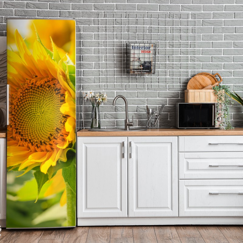 Kühlschrankaufkleber goldene botanische blattzeichnung – Wallnifity®
