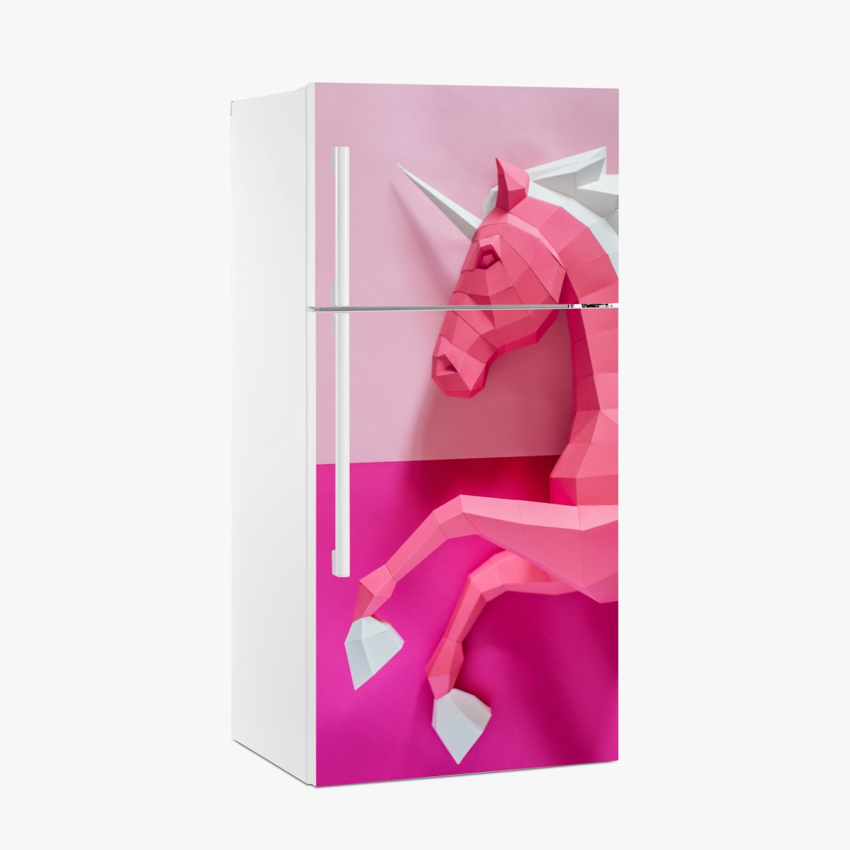 Kühlschrankaufkleber rosa geometrisches einhorn – Wallnifity®
