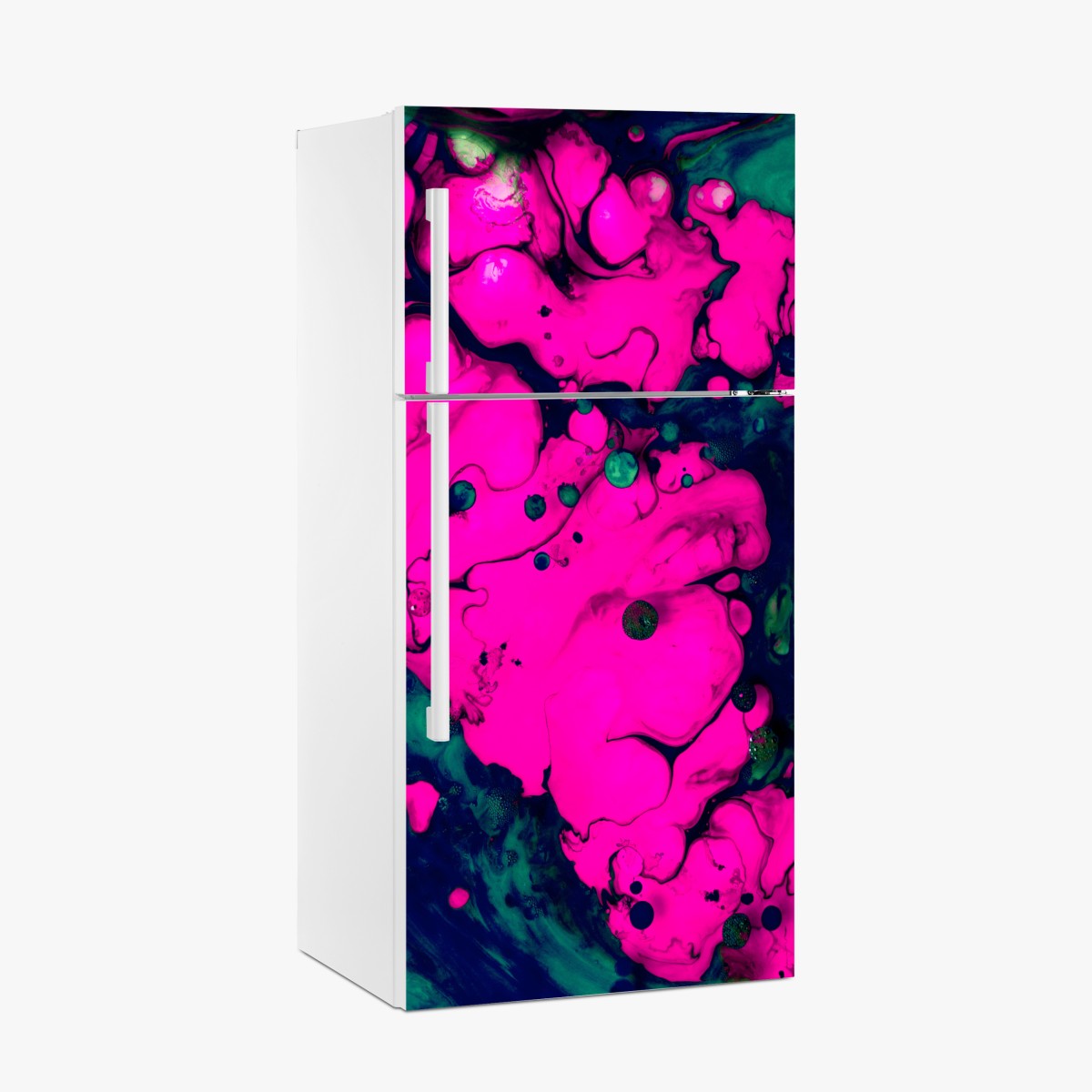 Kühlschrankaufkleber neonpink flüssige abstraktion – Wallnifity®