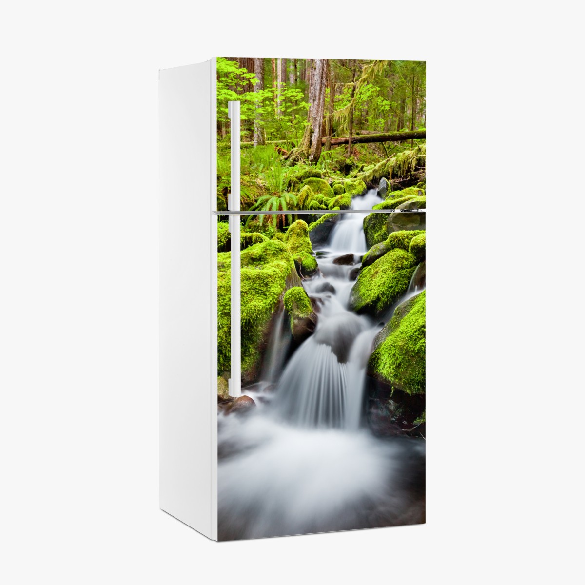 Kühlschrankaufkleber moosbedeckter bach bei Sol Duc Falls – Wallnifity®