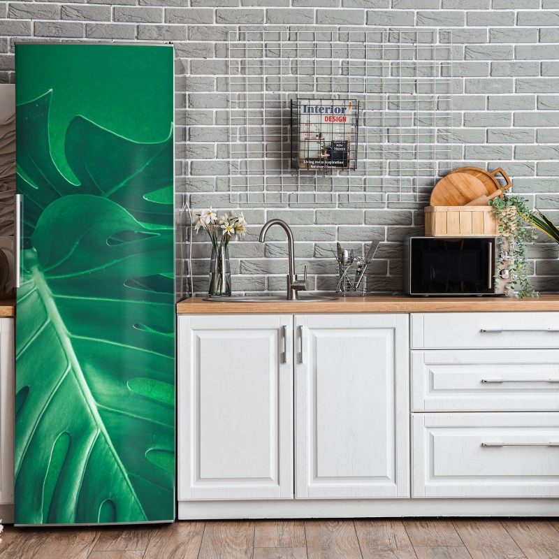Kühlschrankaufkleber lebhafte türkis und limetten aquarellspritzer – Wallnifity®