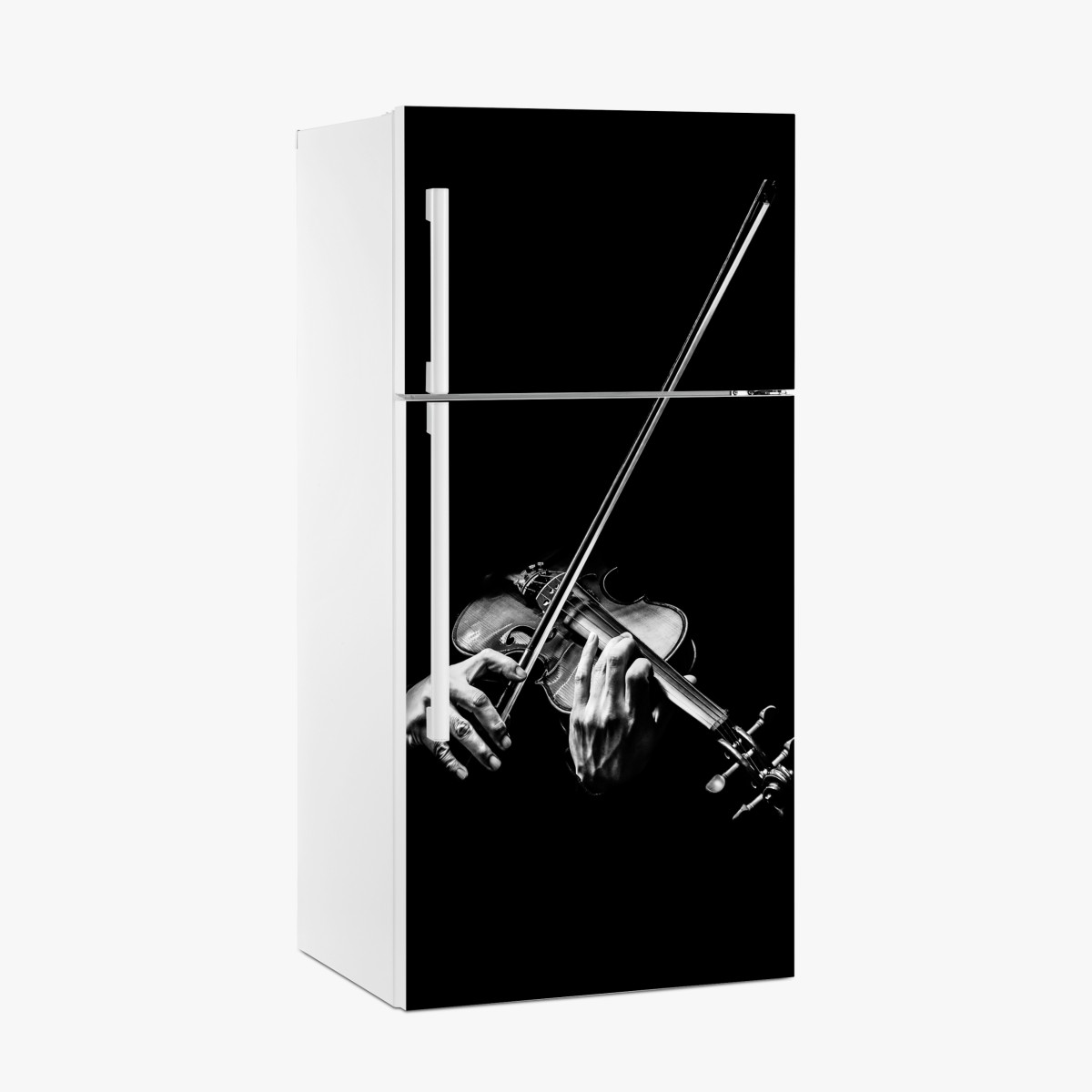 Kühlschrankaufkleber monochrome hände eines geigers – Wallnifity®