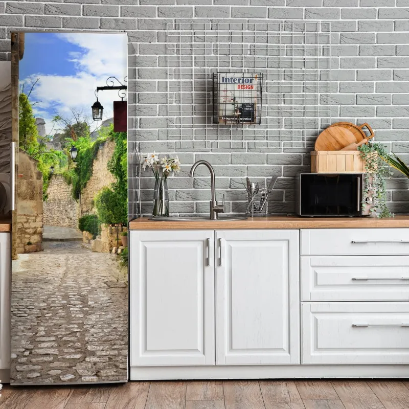 Kühlschrankaufkleber aquarellmuster mit blaubeeren und brombeeren – Wallnifity®
