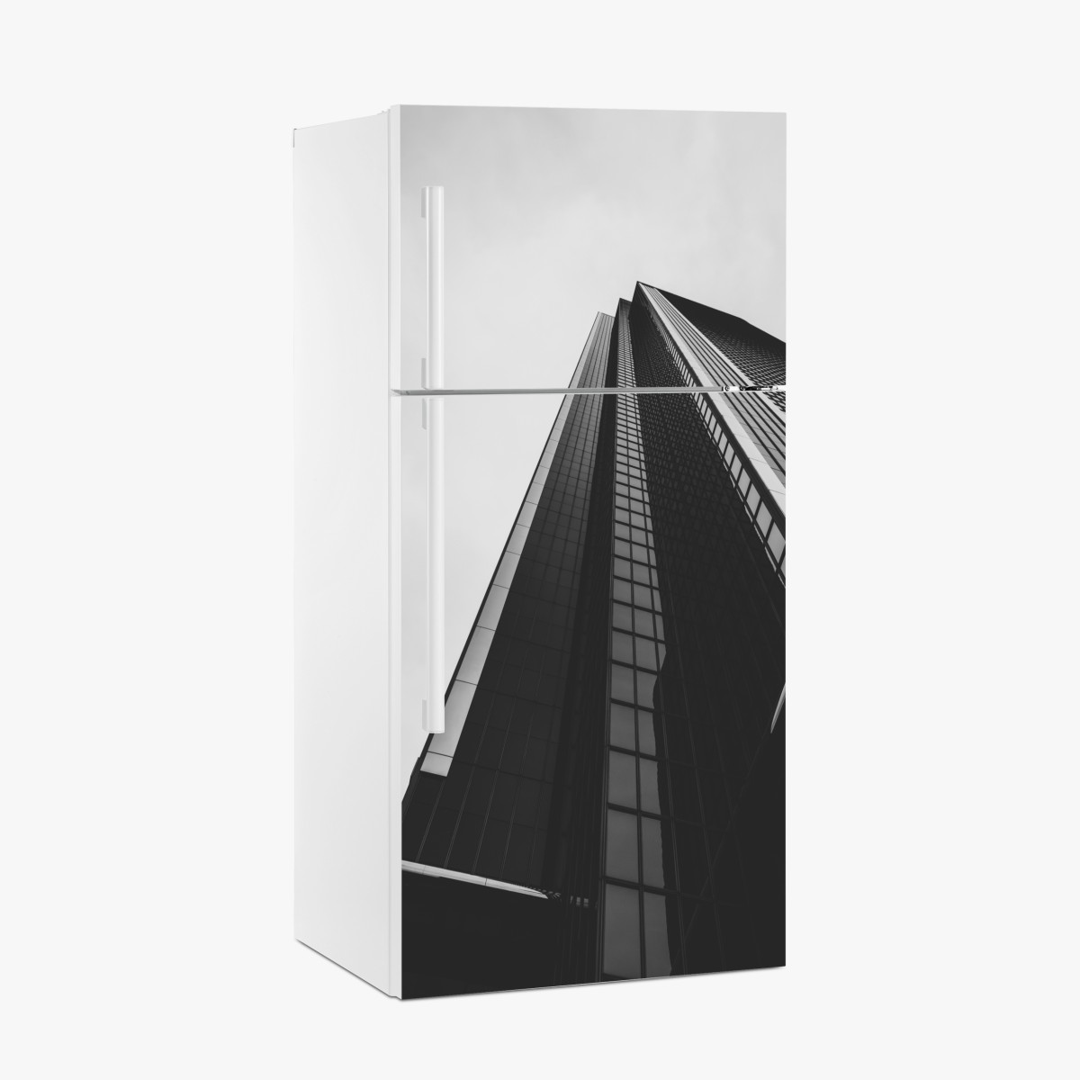 Kühlschrankaufkleber monochromer wolkenkratzer in perspektive – Wallnifity®