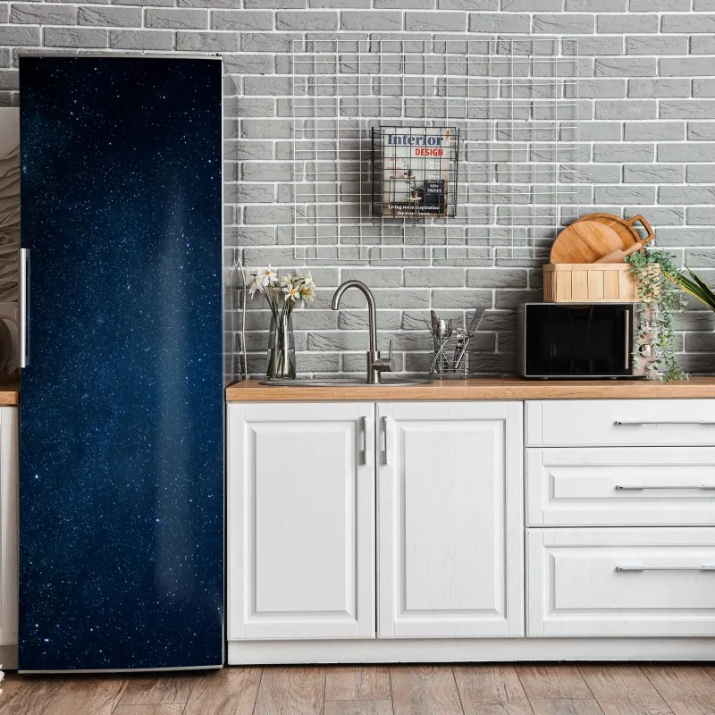 Kühlschrankaufkleber monochromes tropisches blattmuster – Wallnifity®