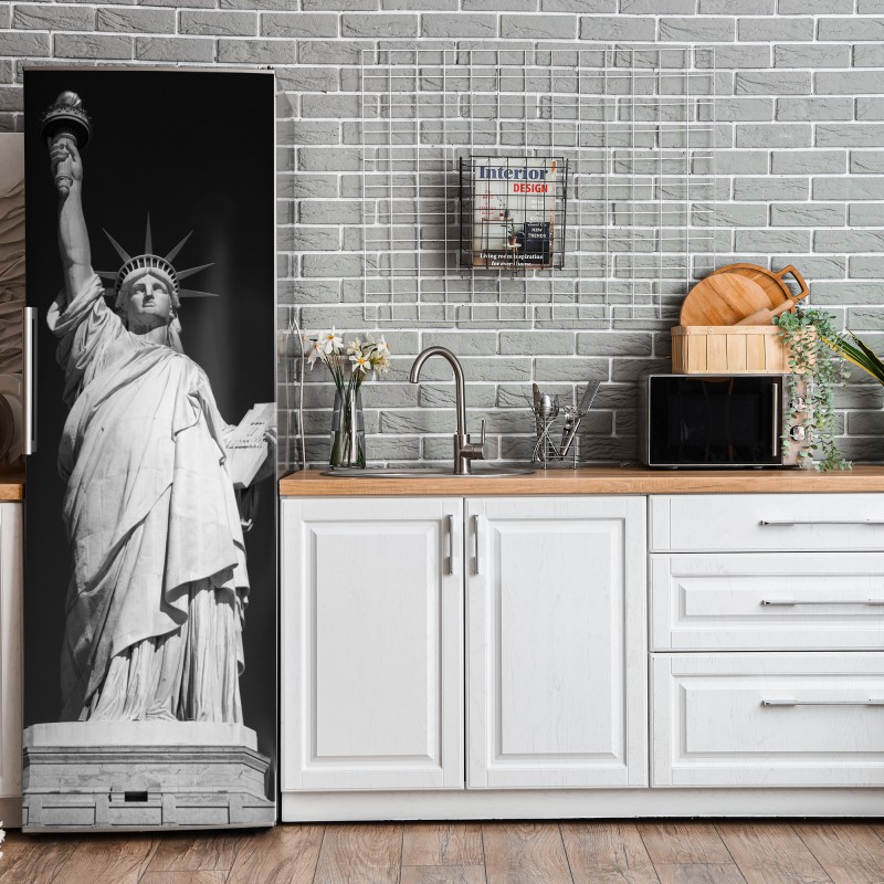 Kühlschrankaufkleber monochromes tropisches blattmuster – Wallnifity®