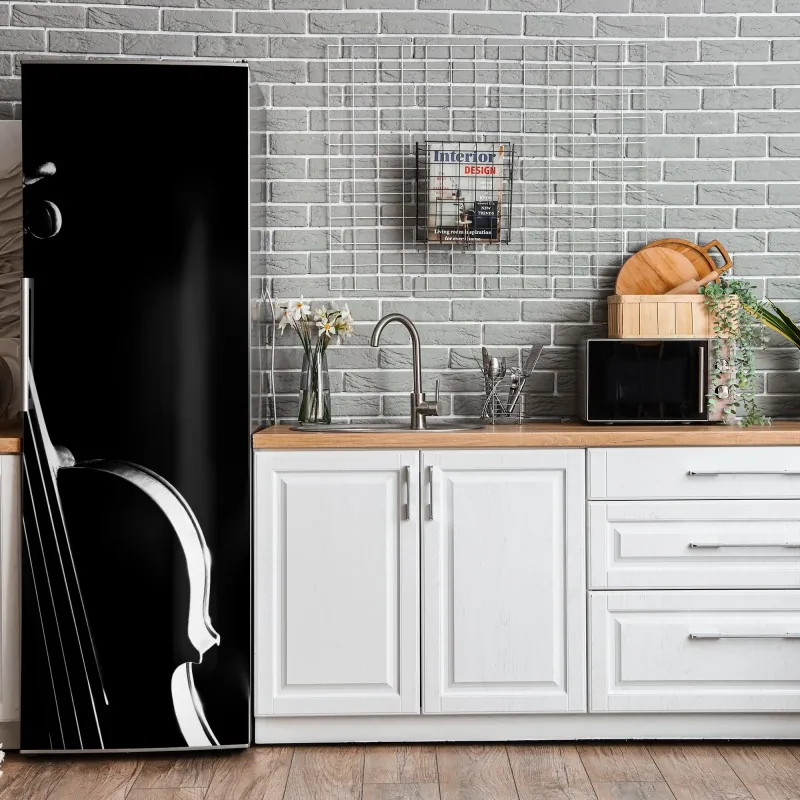 Kühlschrankaufkleber intime hände auf klaviertasten in monochrom – Wallnifity®