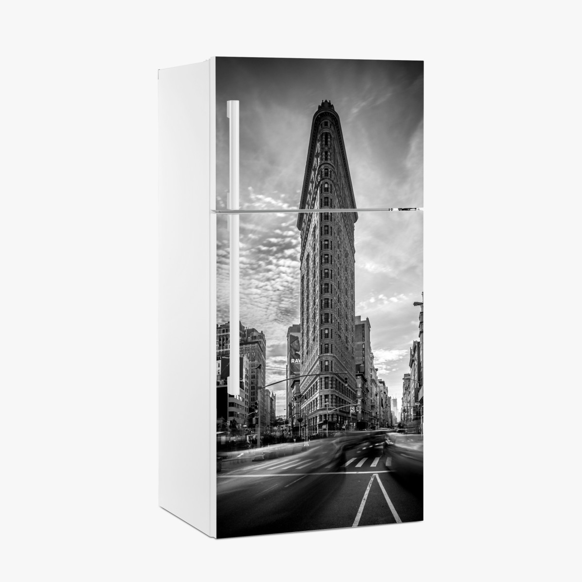 Kühlschrankaufkleber Flatiron, New York — monochrome architektur – Wallnifity®