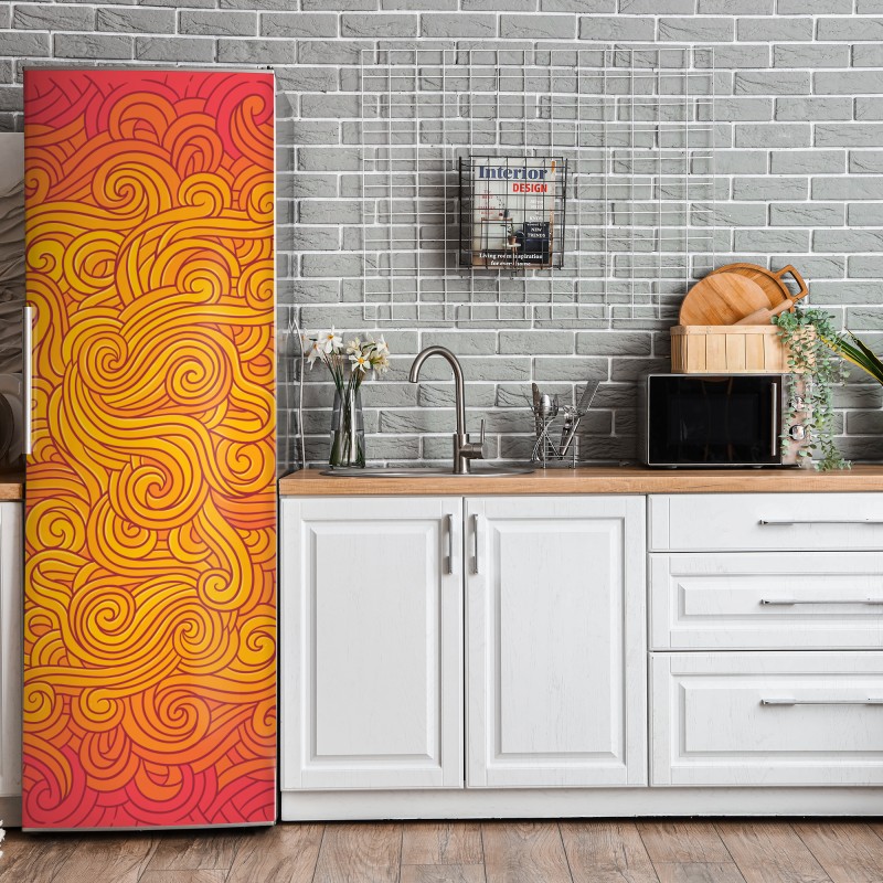 Kühlschrankaufkleber pastellfarbenes geometrisches muster mit halbkreisen – Wallnifity®