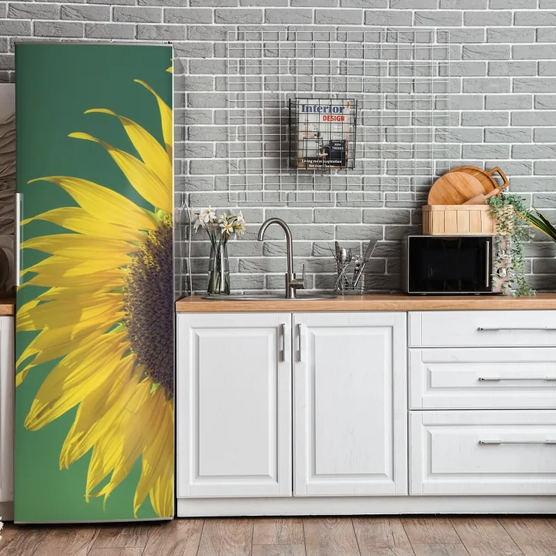 Kühlschrankaufkleber mann mit regenbogen reitet geometrischen vogel – Wallnifity®