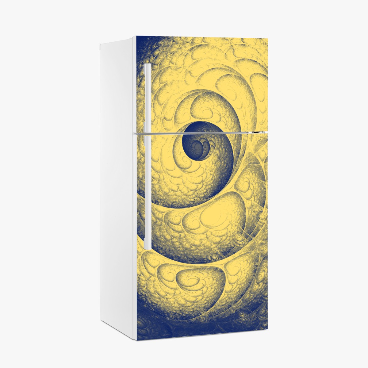 Kühlschrankaufkleber goldene spiralförmige fraktalstruktur – Wallnifity®