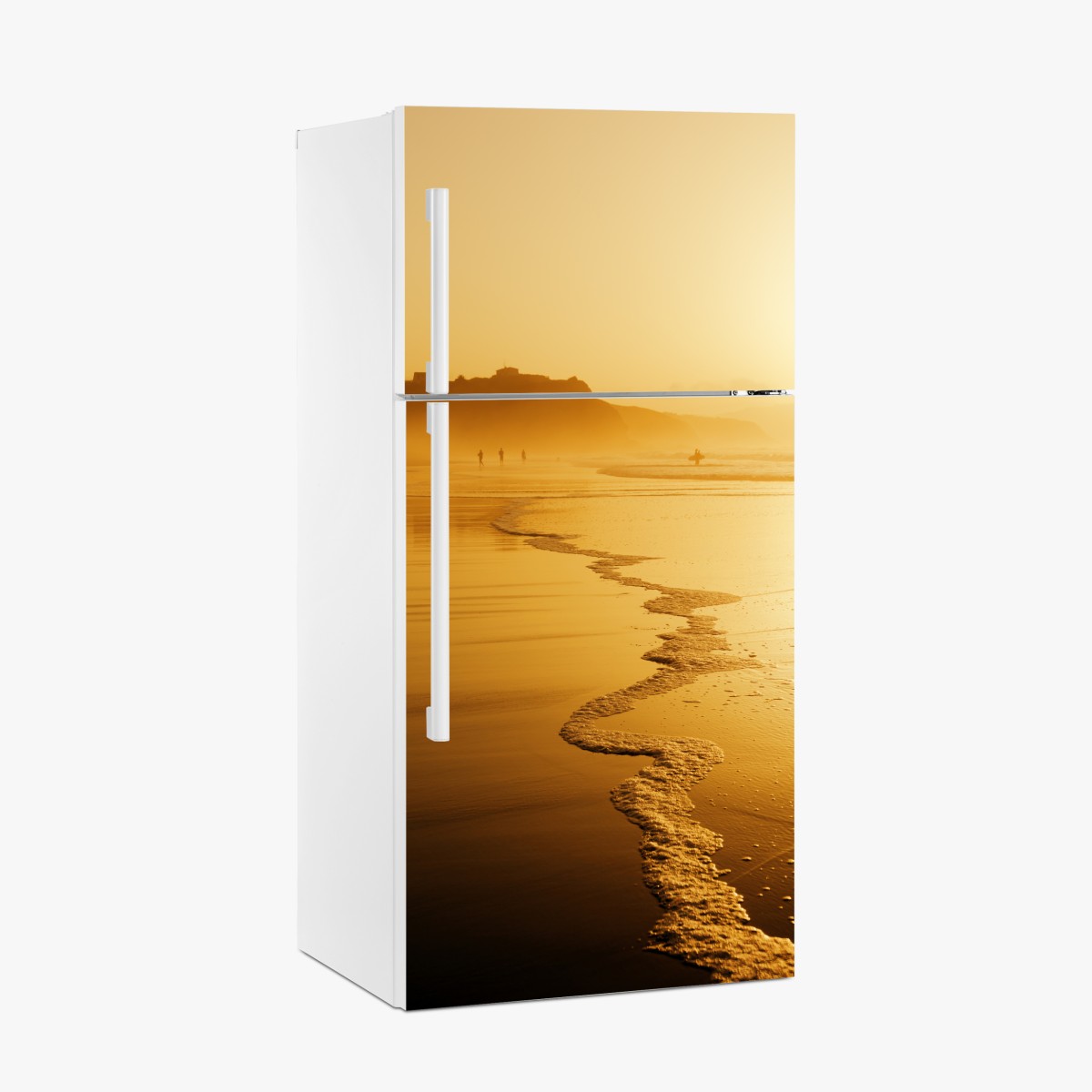 Kühlschrankaufkleber goldener sonnenuntergang am strand von Sopelana – Wallnifity®