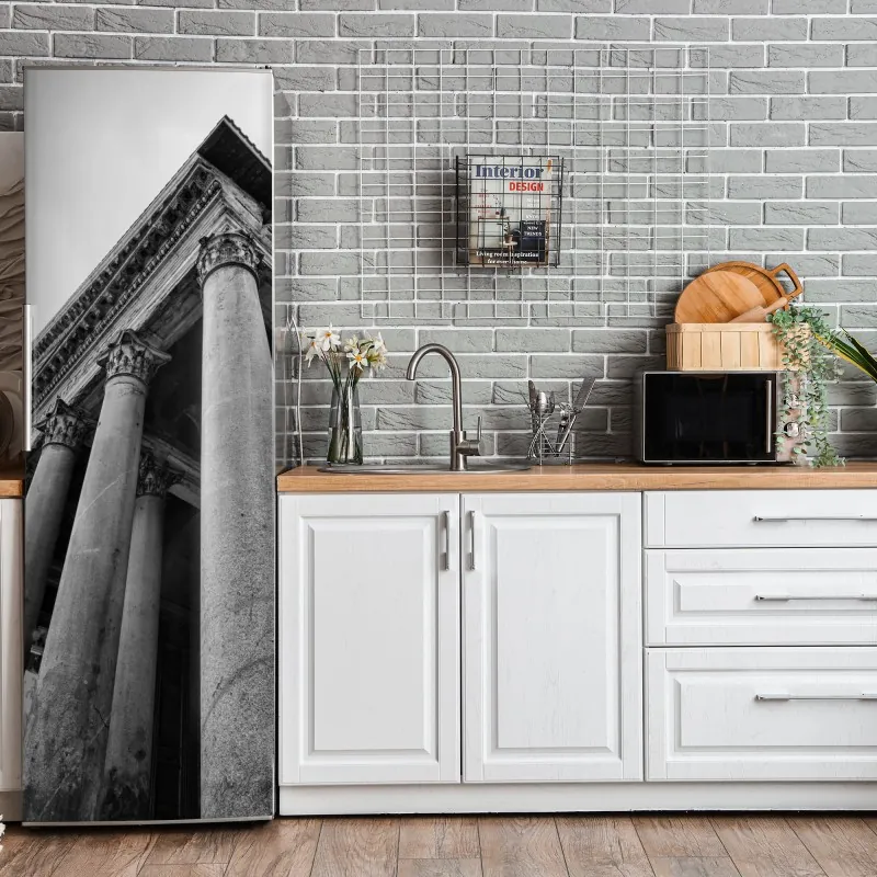 Kühlschrankaufkleber monochromes tropisches blattmuster – Wallnifity®