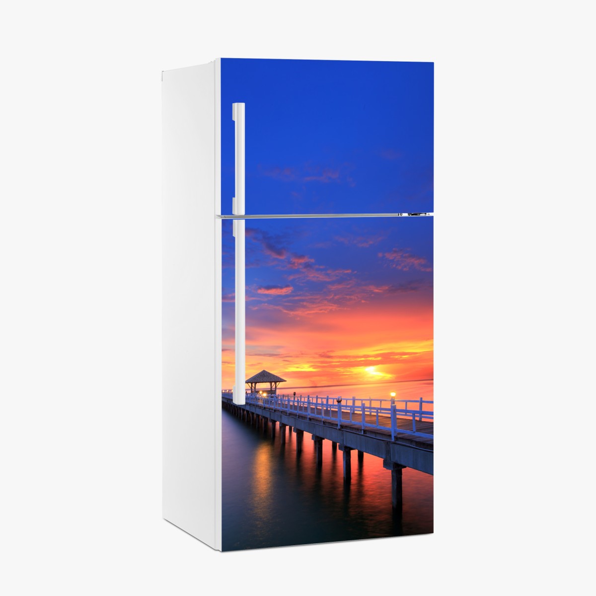 Kühlschrankaufkleber mole bei sonnenuntergang am strand – Wallnifity®