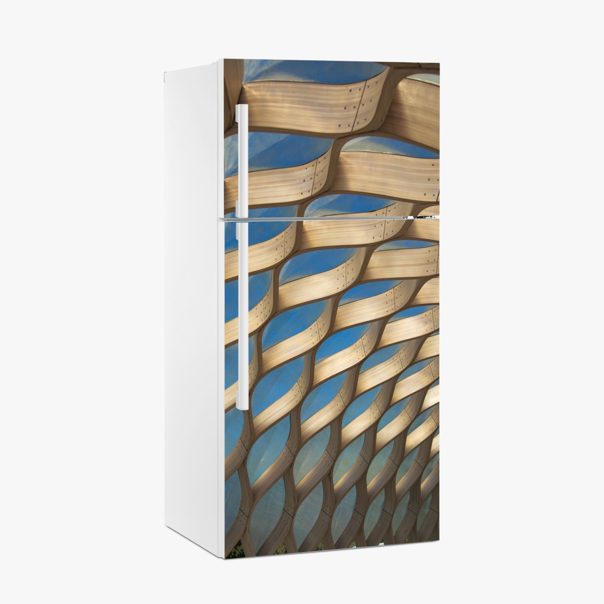 Kühlschrankaufkleber holzlamellen überdachung in Chicago – Wallnifity®