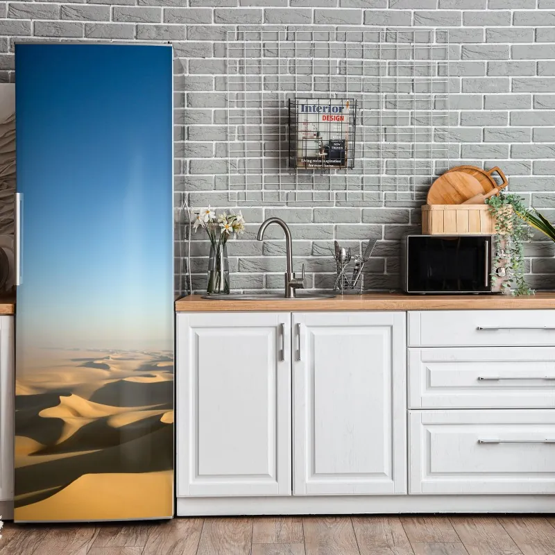Kühlschrankaufkleber pastelliges blättermuster für die wand – Wallnifity®