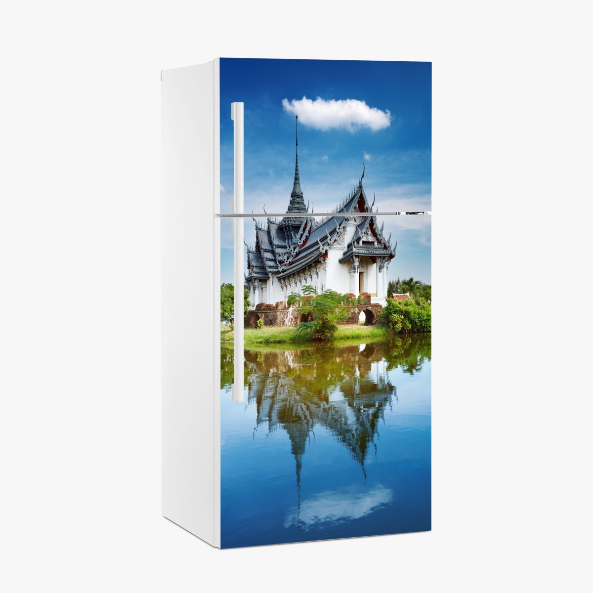 Kühlschrankaufkleber Sanphet Prasat palast am spiegelnden see – Wallnifity®