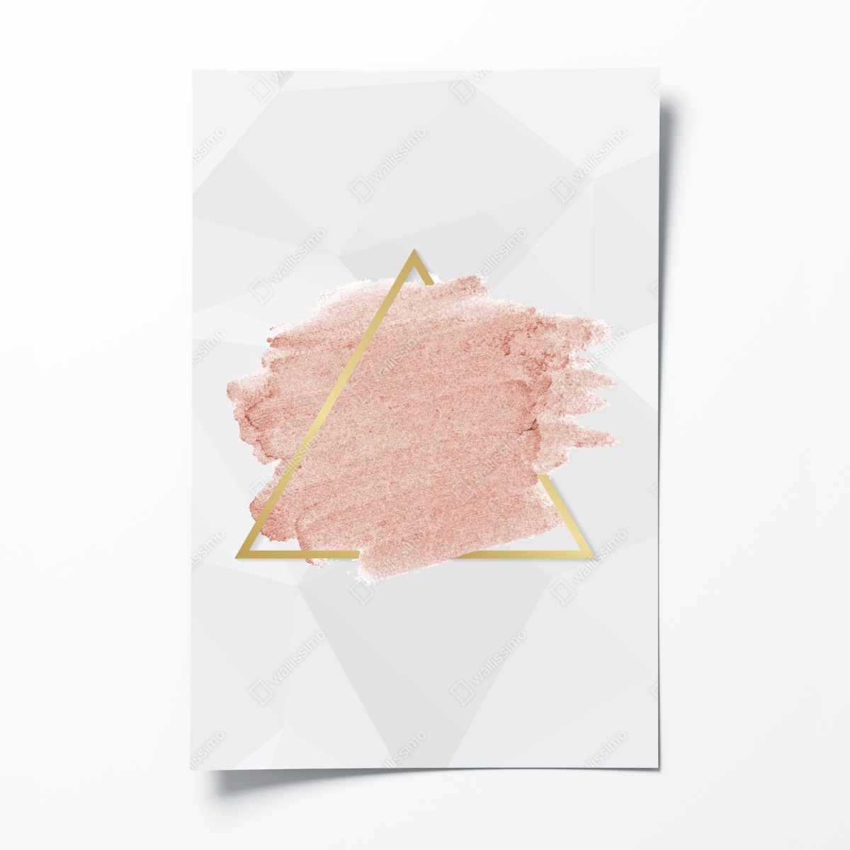 Poster pastellrosa geometrisches dreieck – Wallnifity®