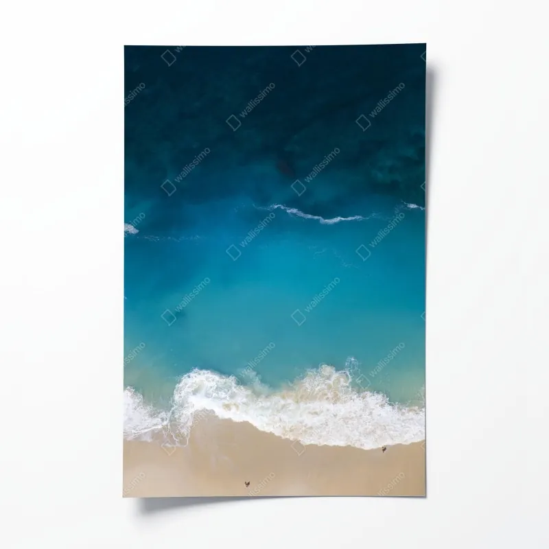 Poster leuchtende lila-blaue abstrakte 3d-formen – Wallnifity®