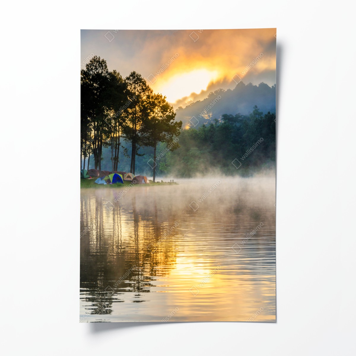 Poster morgendlicher nebel am Pang Oung see, Mae Hong Son – Wallnifity®