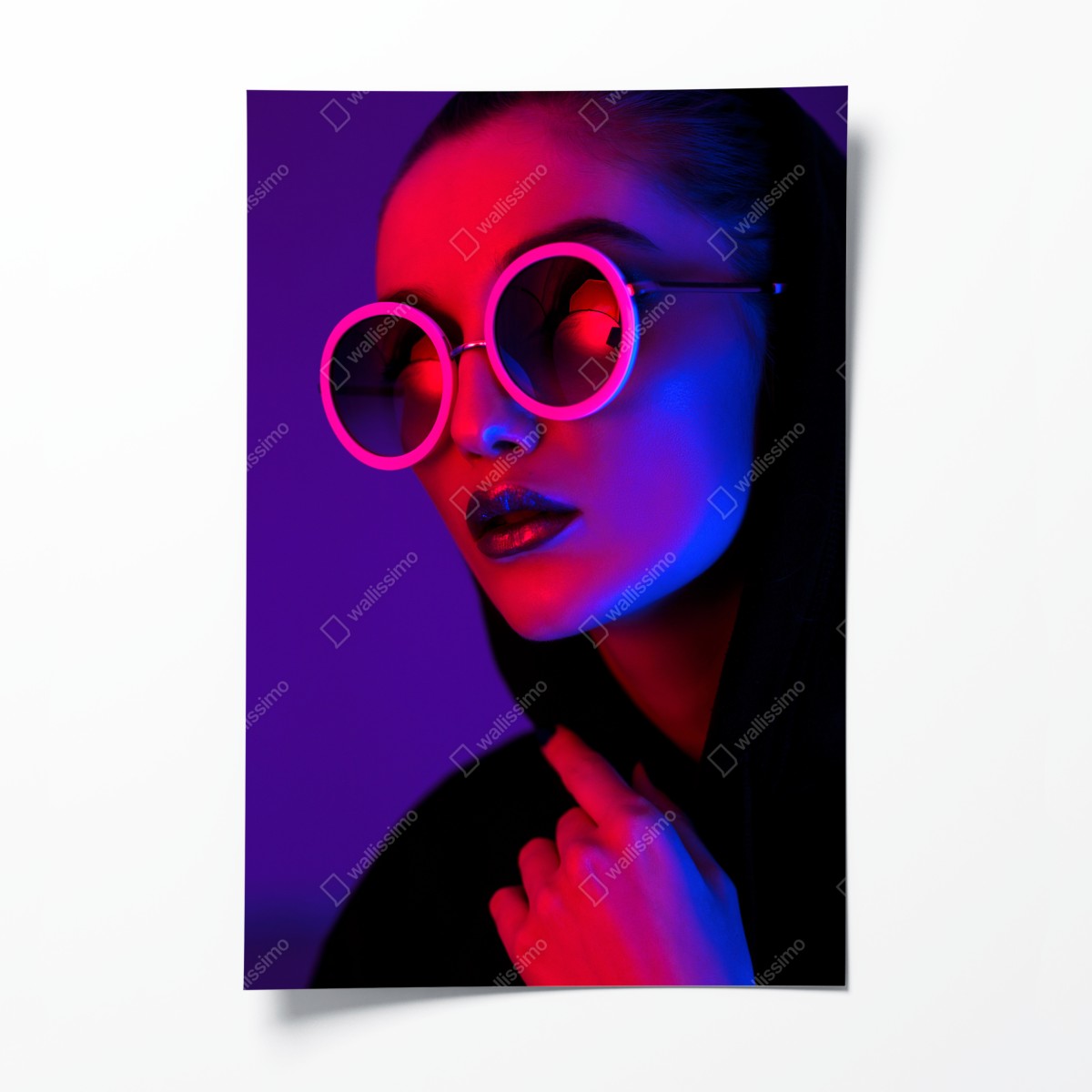 Poster neonporträt in pink und blau – Wallnifity®