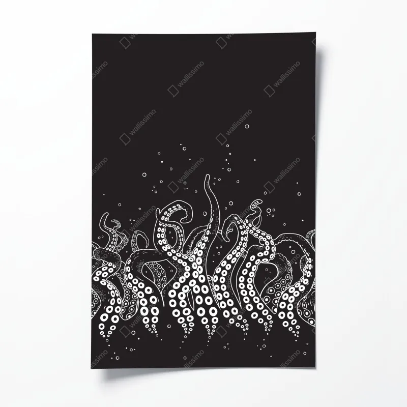 Poster leuchtendes verlauf-wellenmuster – Wallnifity®