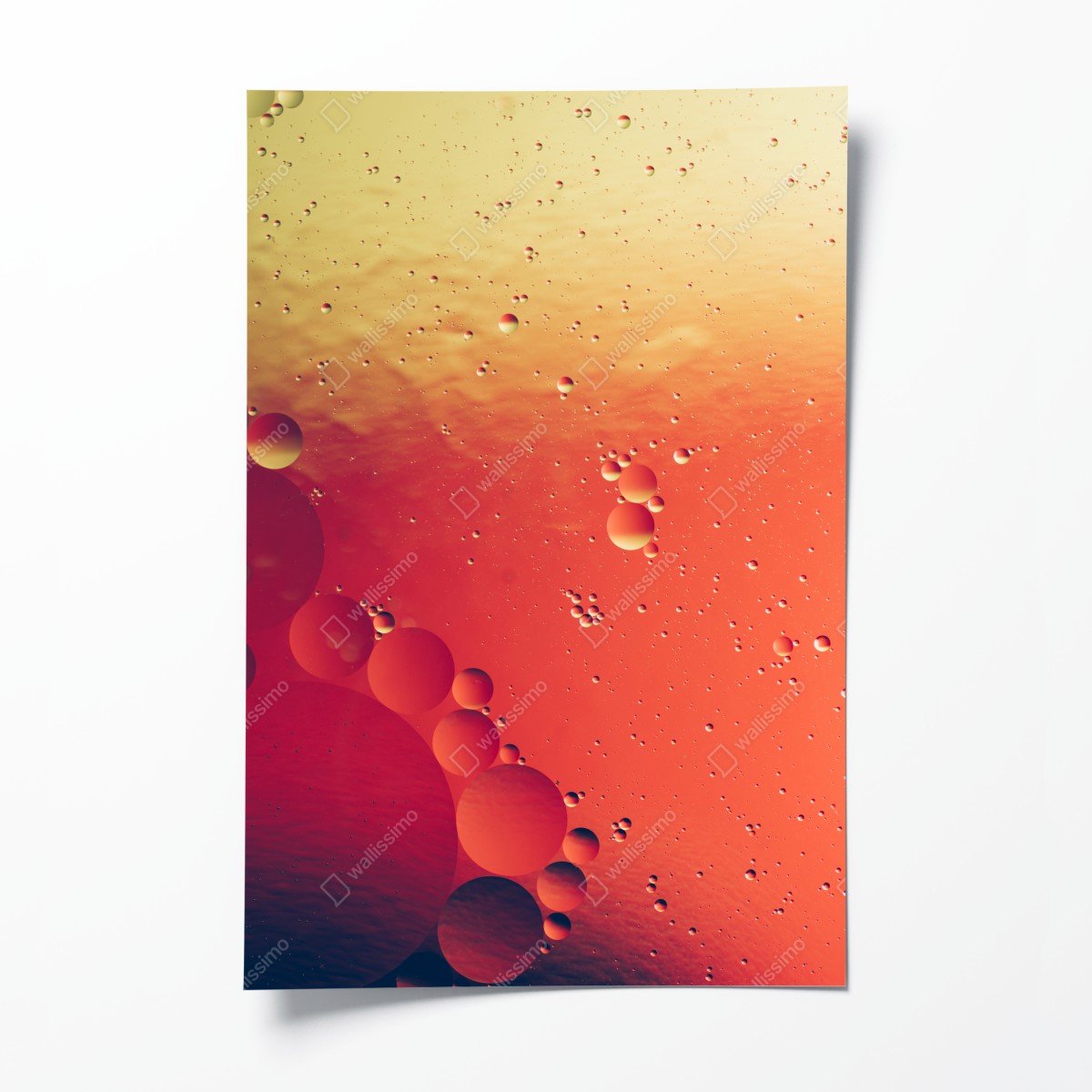 Poster warme orange abstraktion mit blasen – Wallnifity®
