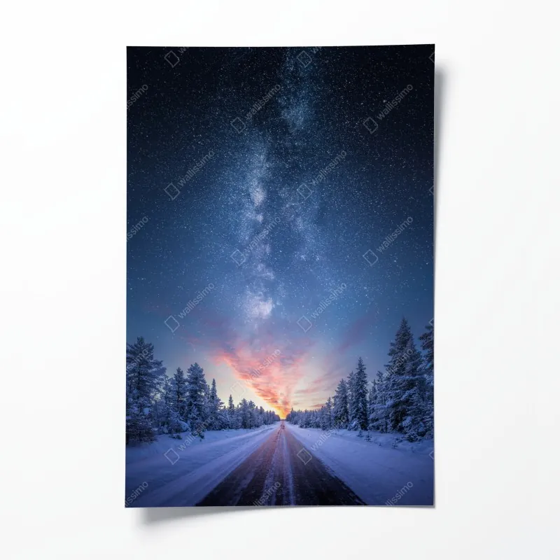 Poster dramatischer schwarzweiß-steg in stürmischer see – Wallnifity®