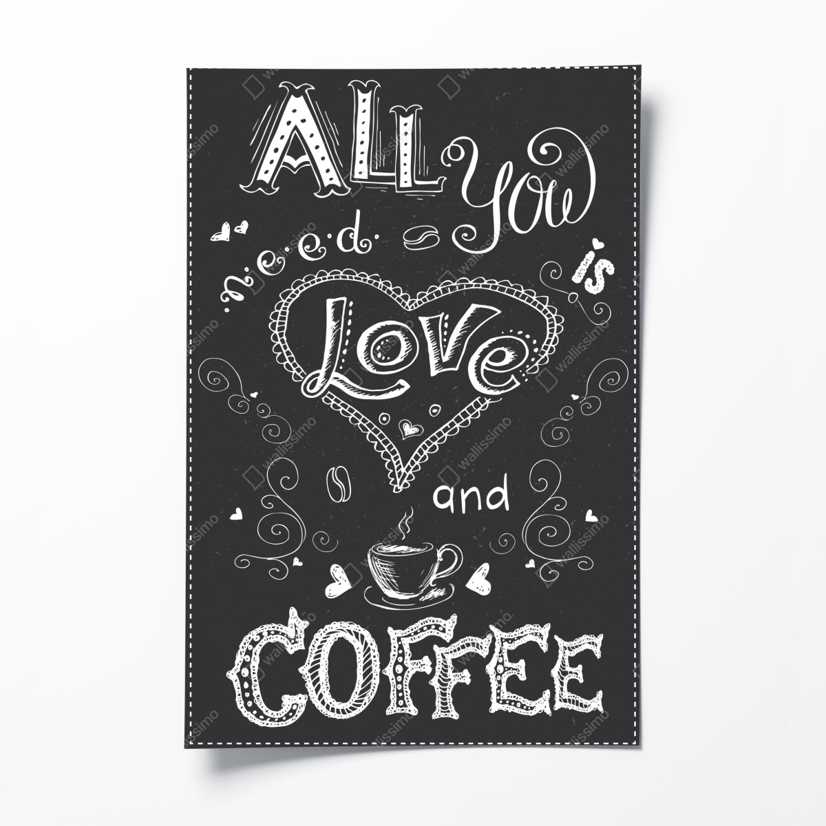 Poster alles was du brauchst ist liebe und kaffee – Wallnifity®