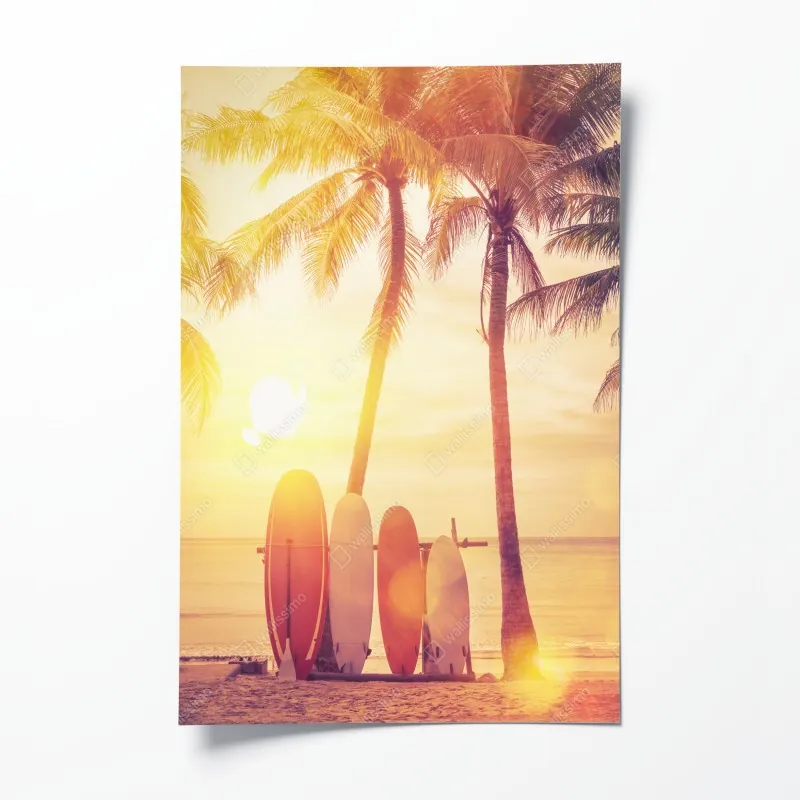 Poster tropische blätter und blüten – Wallnifity®