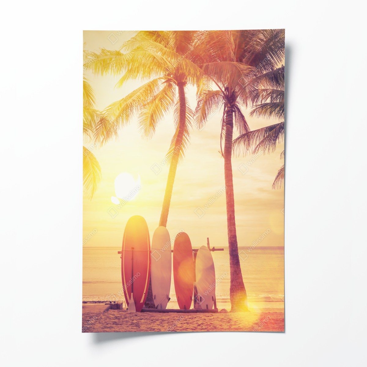 Poster tropischer sonnenuntergang mit surfboards – Wallnifity®