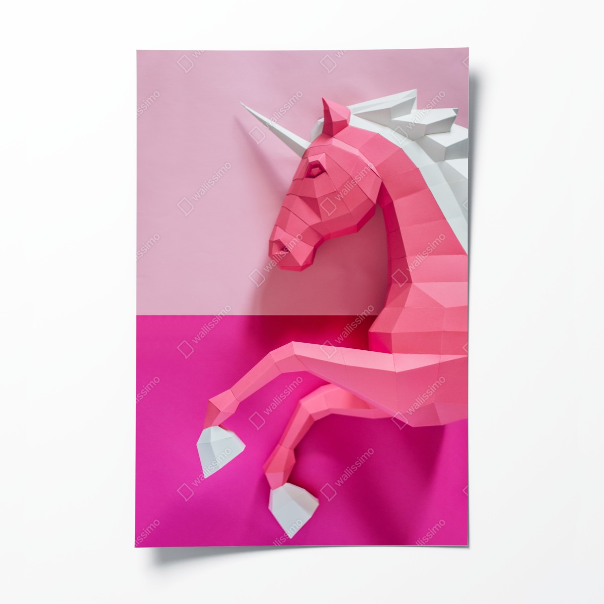 Poster rosa geometrisches einhorn – Wallnifity®