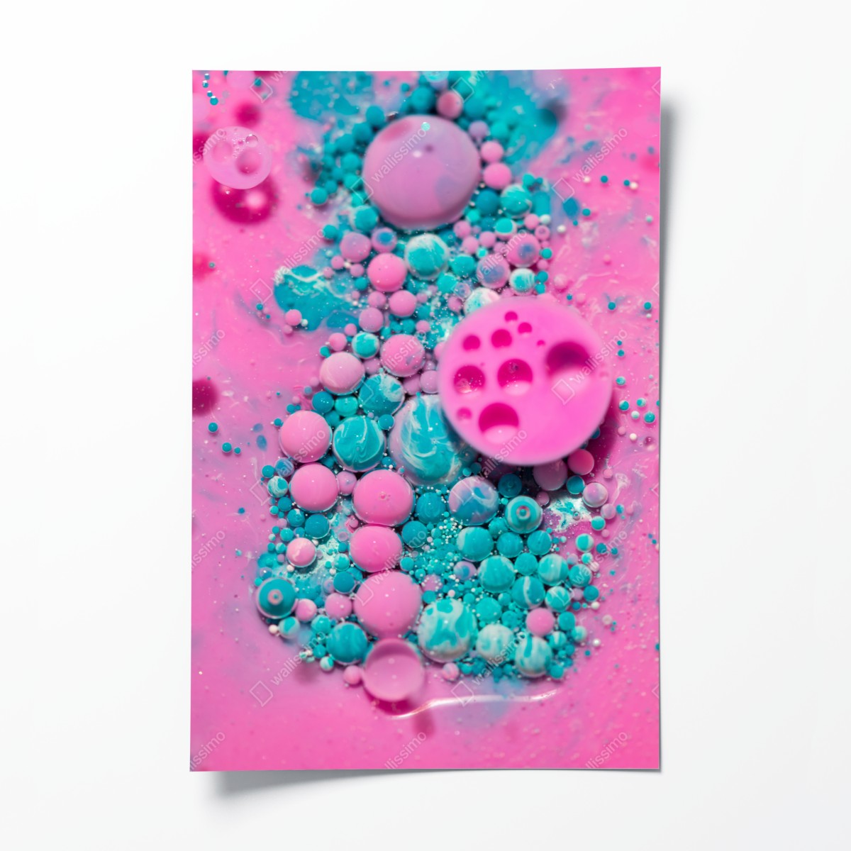Poster rosa und türkis marmor abstrakt – Wallnifity®