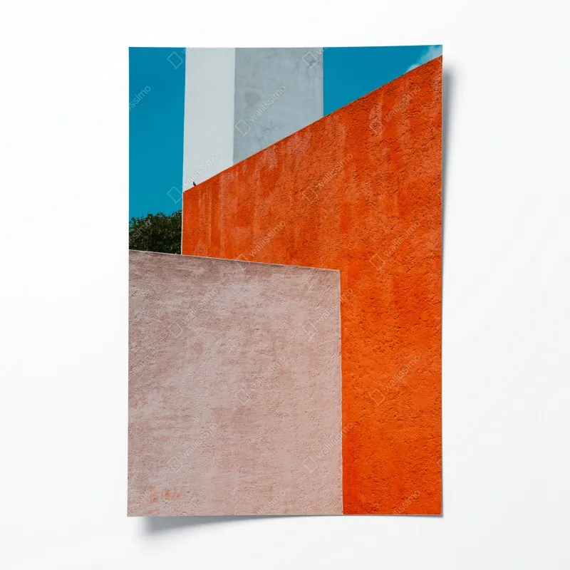 Poster geometrisches labyrinthmuster in beige und schwarz – Wallnifity®