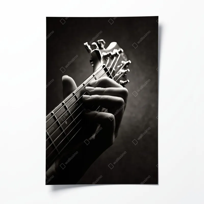 Poster dramatischer schwarzweiß-steg in stürmischer see – Wallnifity®