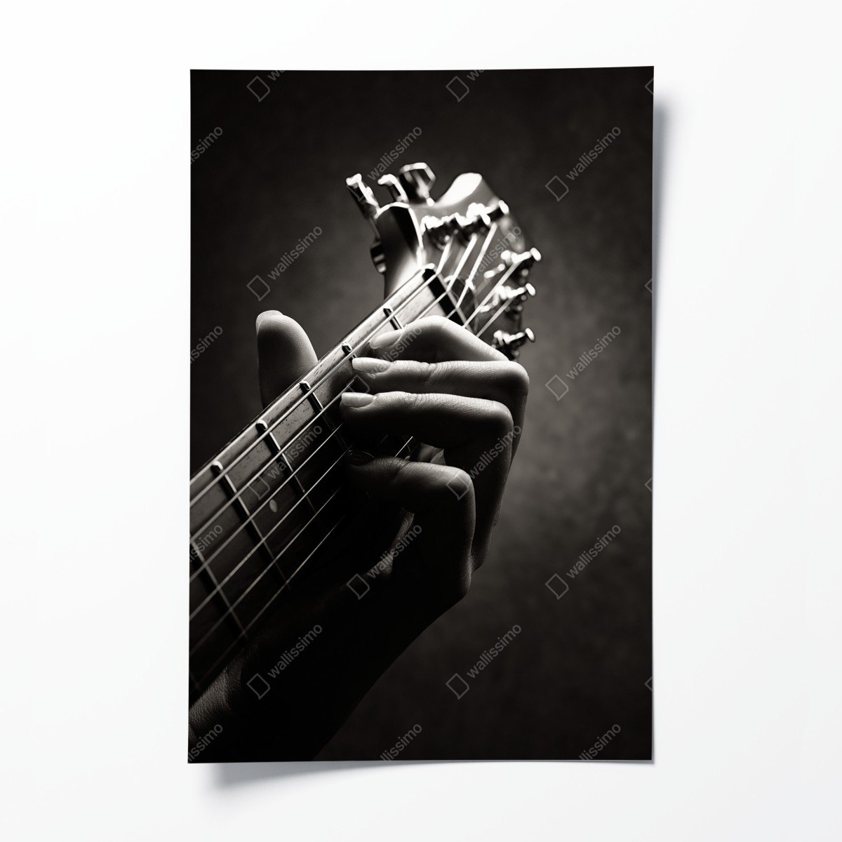 Poster nahaufnahme der hand auf dem griffbrett – Wallnifity®