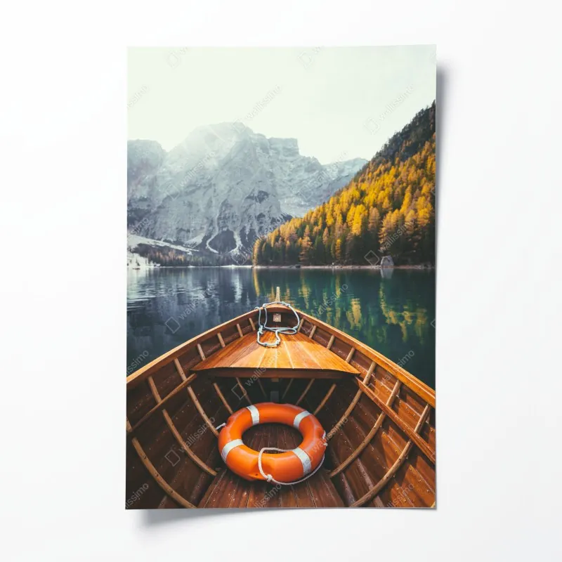 Poster ruhiger steg am see in schwarzweiß – Wallnifity®