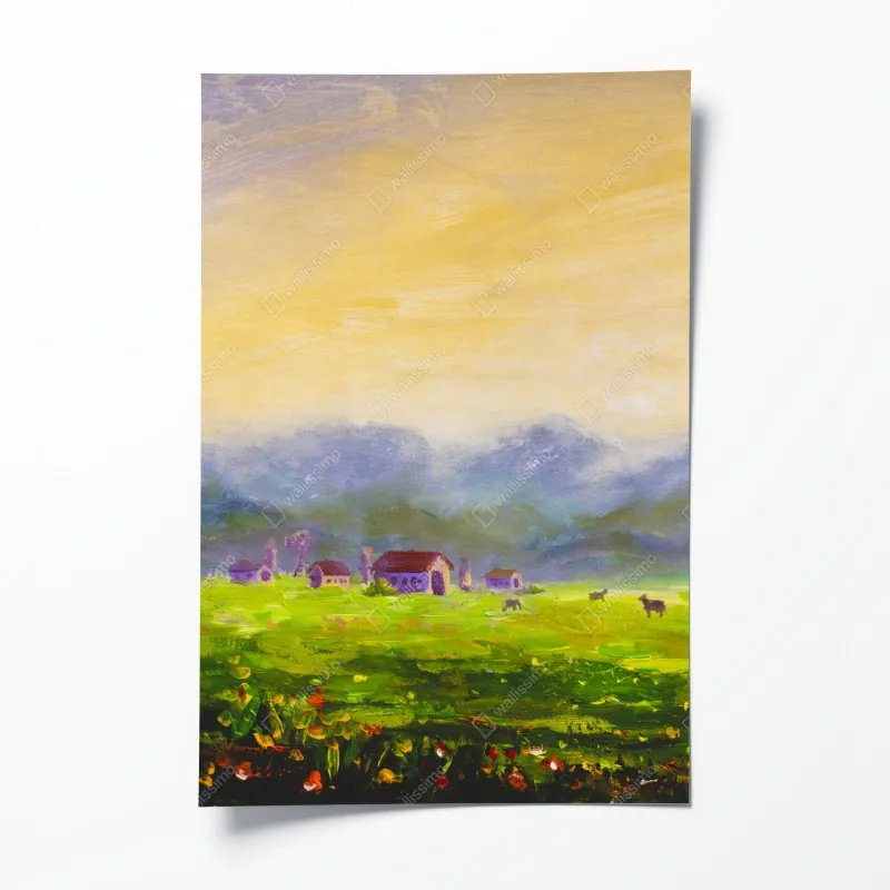 Poster goldener herbstwald am morgen – Wallnifity®