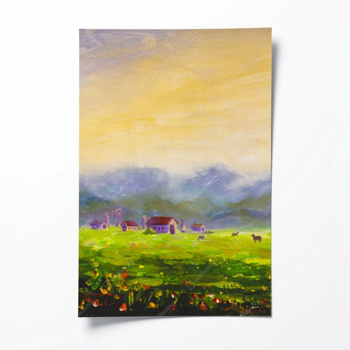 Poster sonnenaufgang über der sommerwiese – Wallnifity®