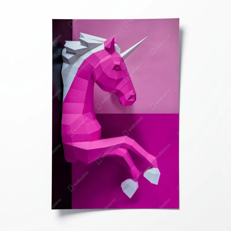 Poster ruhiger hölzerner steg durch grünen wald – Wallnifity®