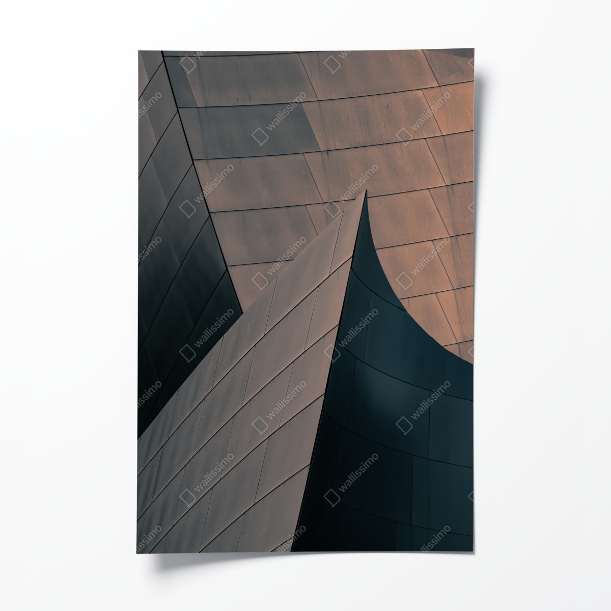 Poster geometrische architekturformen aus metall – Wallnifity®