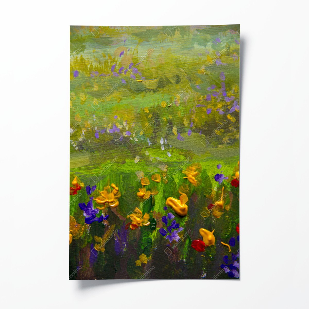 Poster lebendige wiese ölmalerei nahaufnahme – Wallnifity®