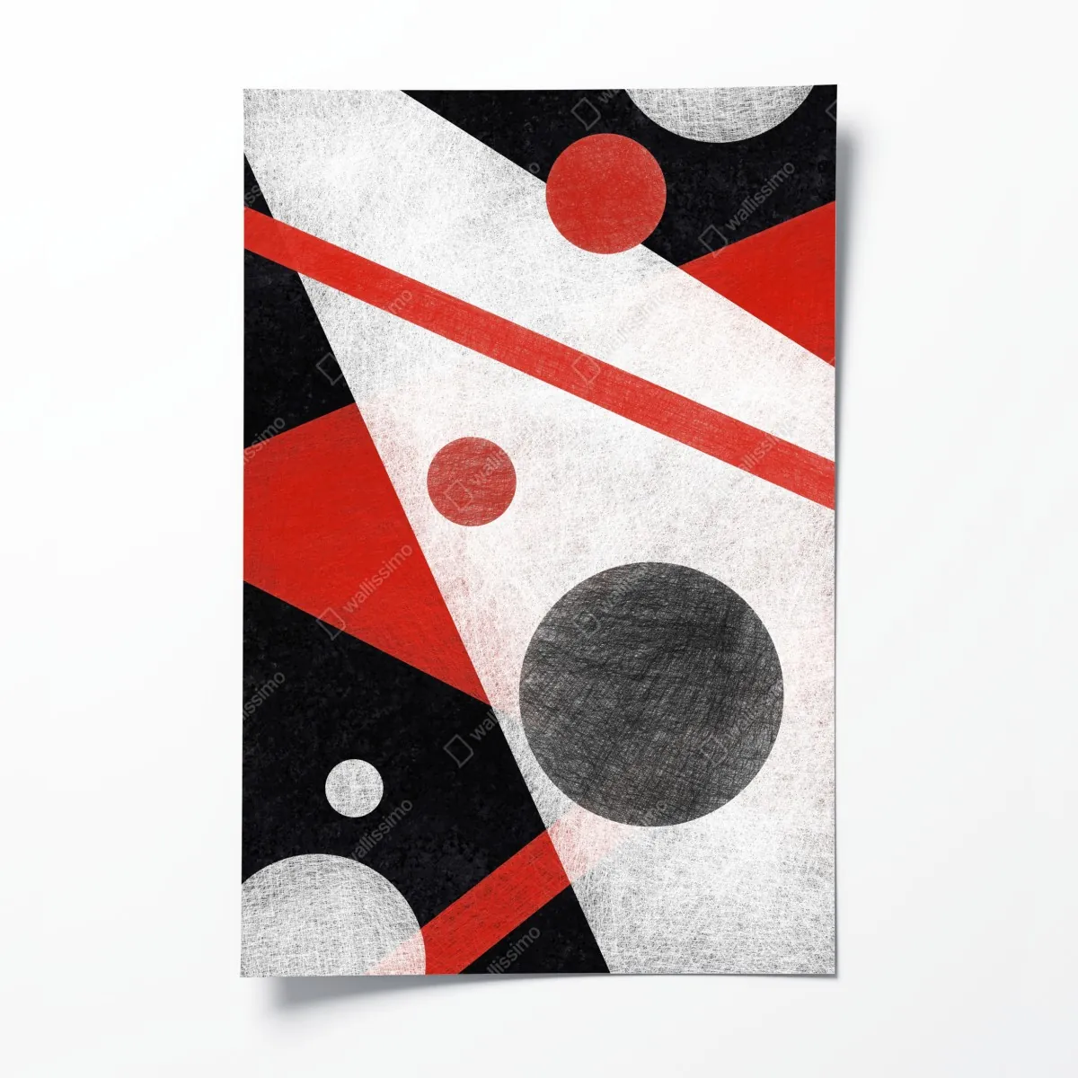 Poster geometrische abstraktion in rot und schwarz – Wallnifity®