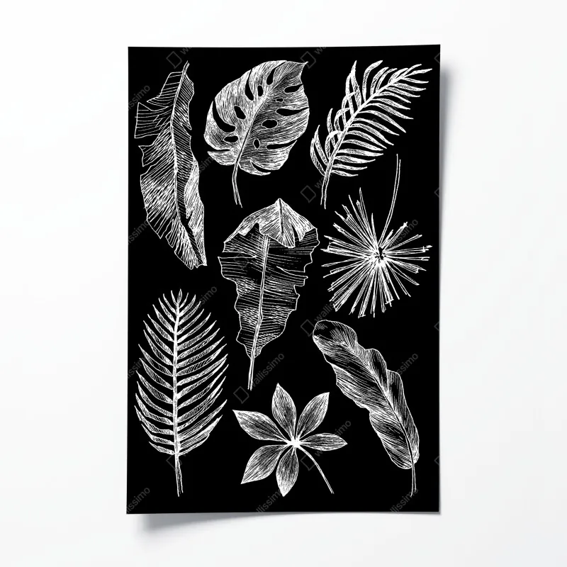 Poster einsamer baum im see in schwarzweiß – Wallnifity®