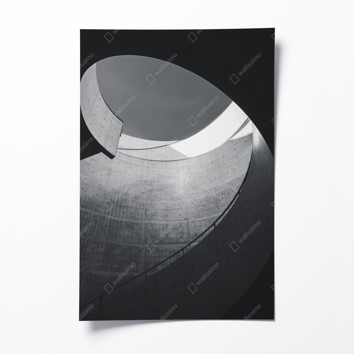 Poster geschwungene beton-spiraltreppe – Wallnifity®