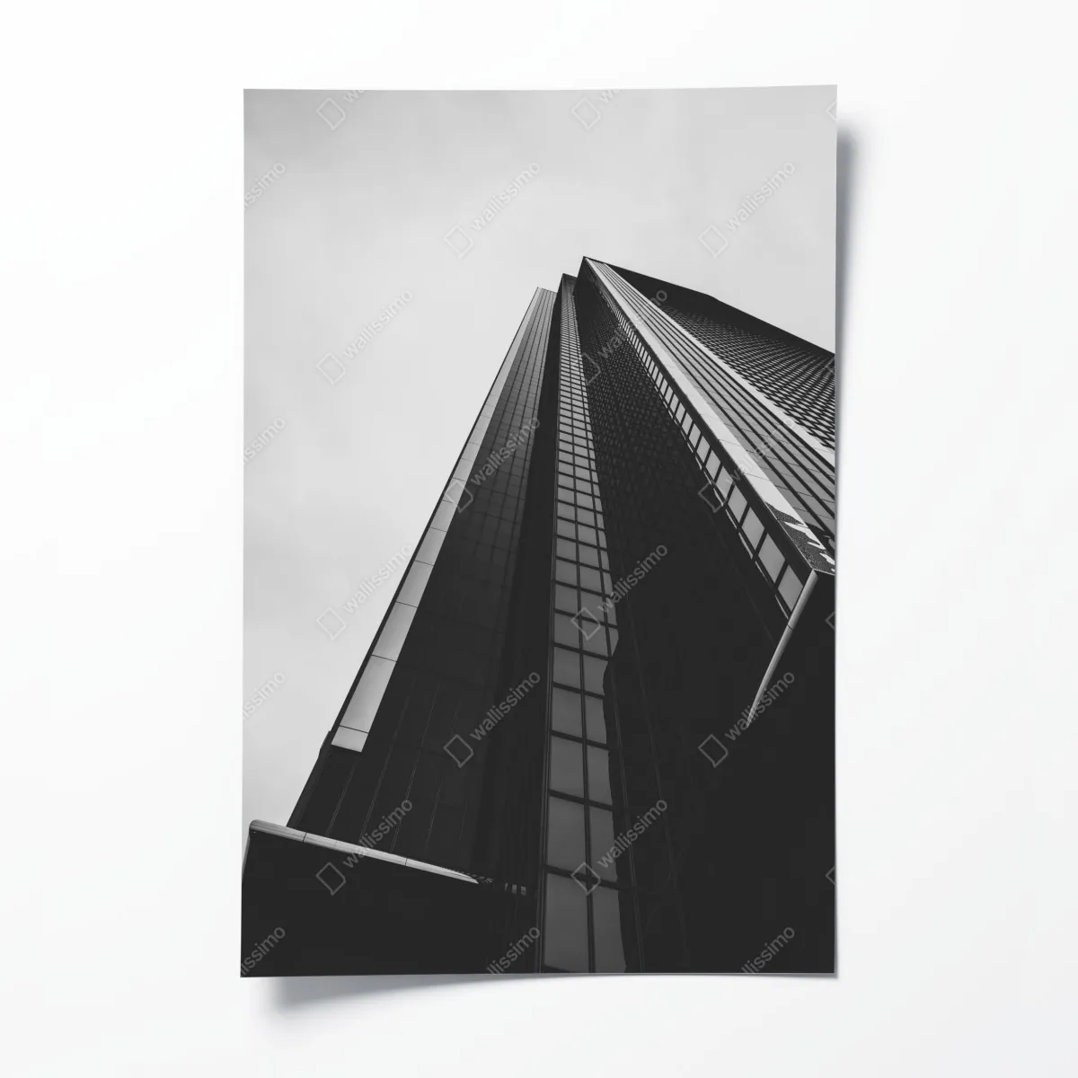 Poster monochromer wolkenkratzer in perspektive – Wallnifity®