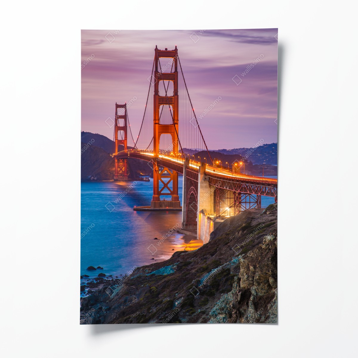 Poster golden gate bridge bei dämmerung, San Francisco – Wallnifity®