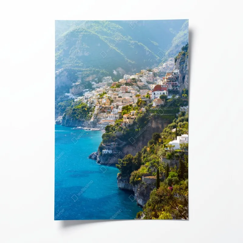 Poster dramatischer schwarzweiß-steg in stürmischer see – Wallnifity®