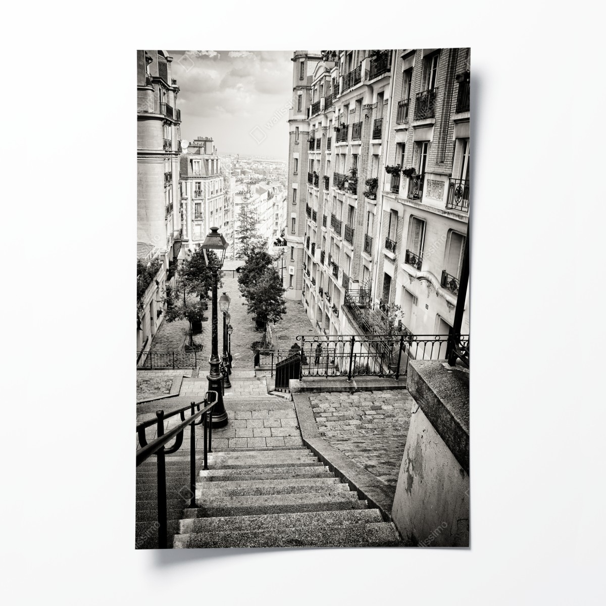 Poster städtische treppe in schwarzweiß – Wallnifity®