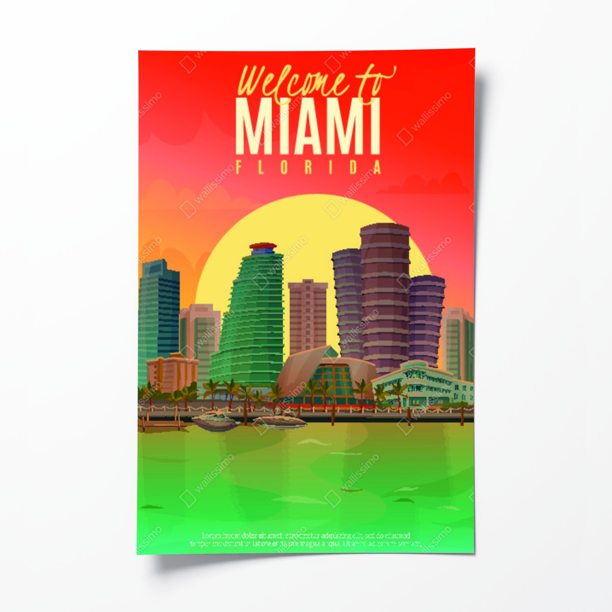 Poster Miami sonnenuntergang skyline – Wallnifity®